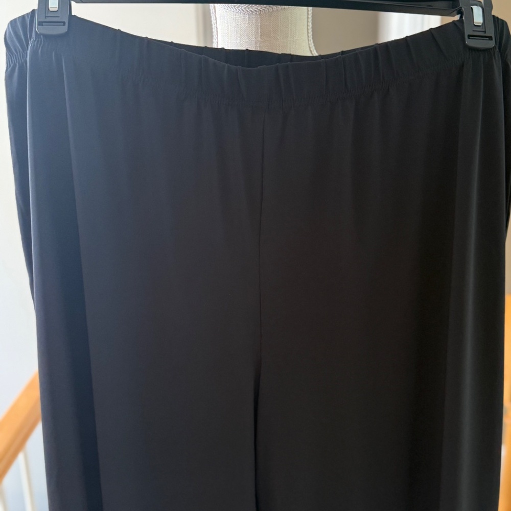 Women's Plus Roaman's Slick Black Pants, Size 22/24 - Picture 5 of 9